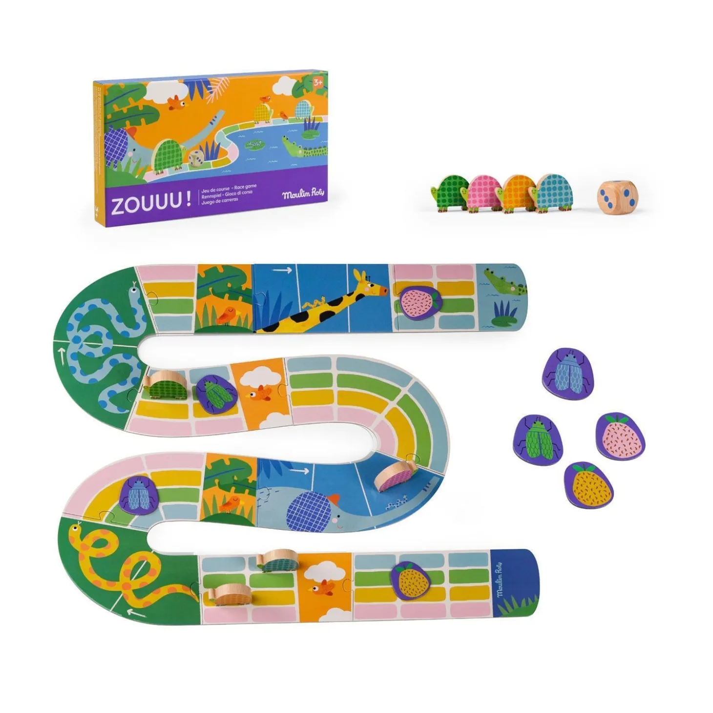 Moulin Roty Jeu de course Zou Les Toupitis Multicolore