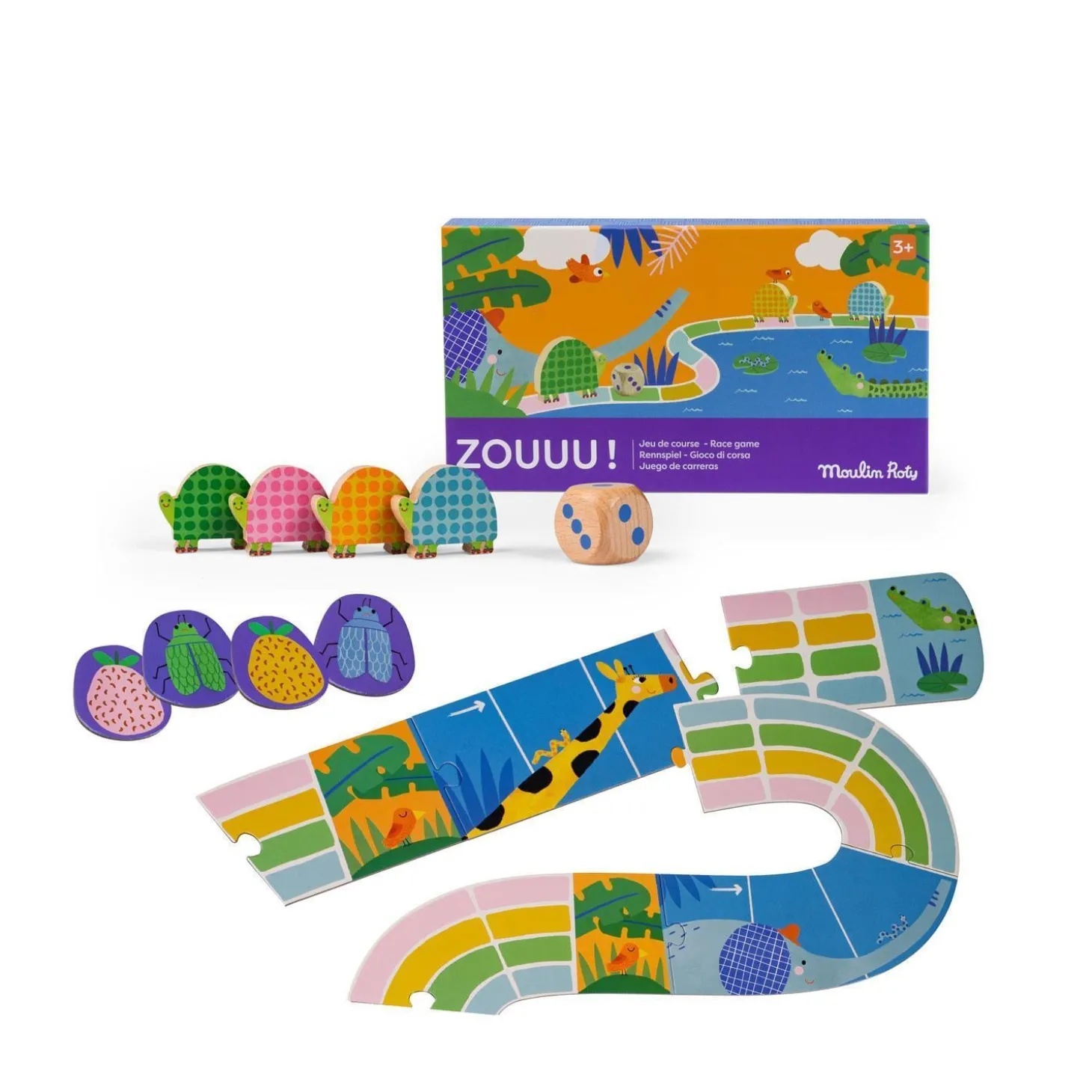 Moulin Roty Jeu de course Zou Les Toupitis Multicolore
