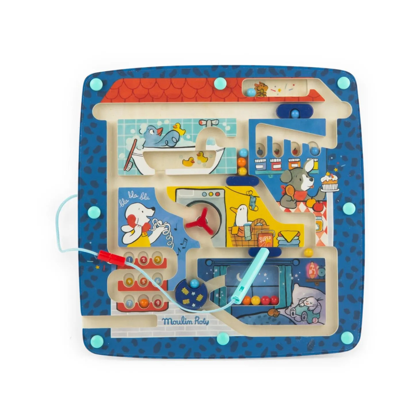 Moulin Roty Labyrinthe magnétique Puce & Pilou Multicolore