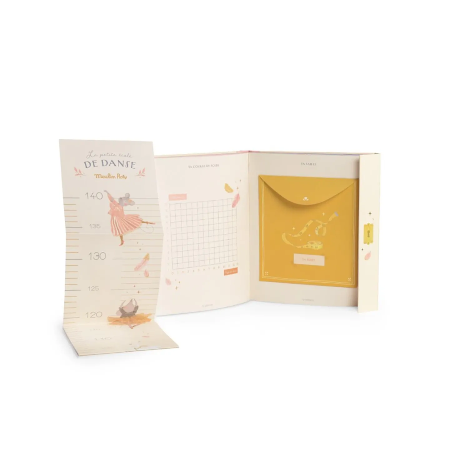 Moulin Roty Livre de naissance La petite école de danse Crème/Rose