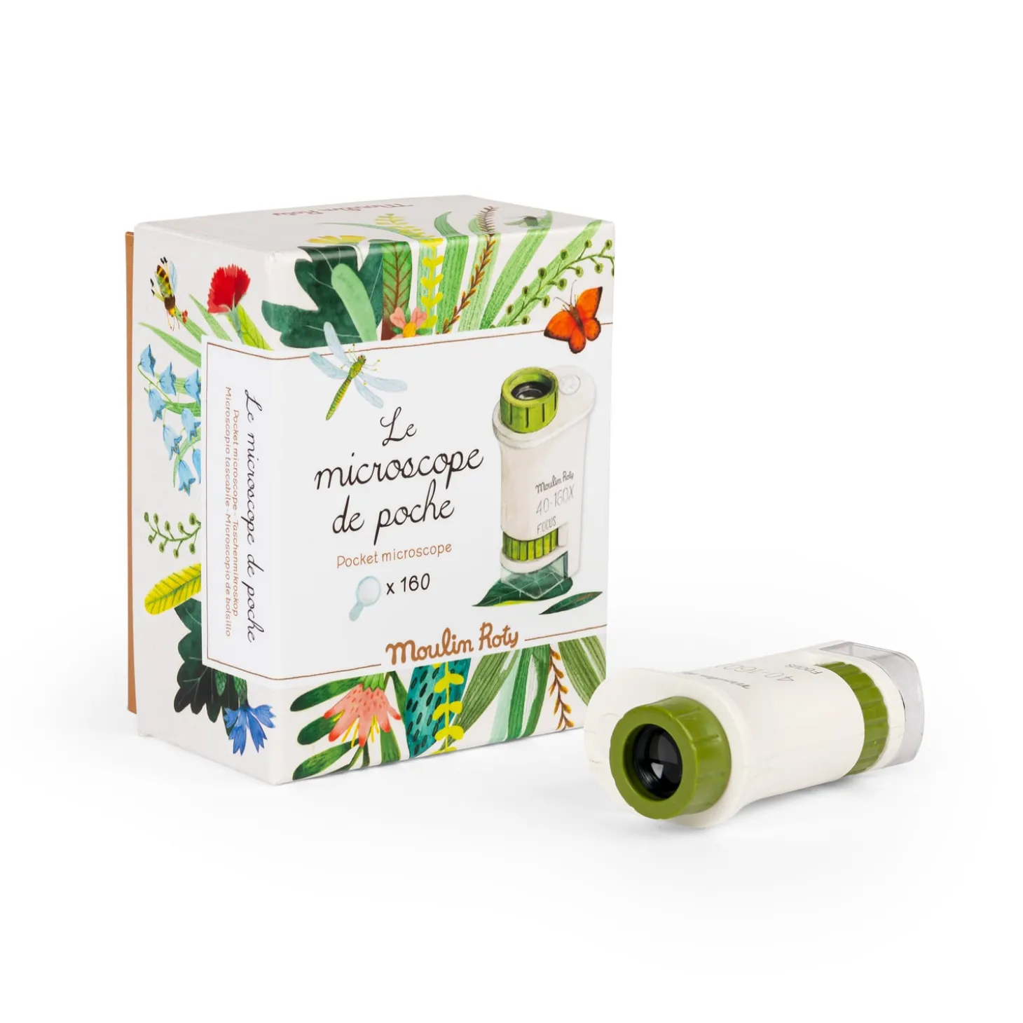 Moulin Roty Microscope de poche Blanc, Vert