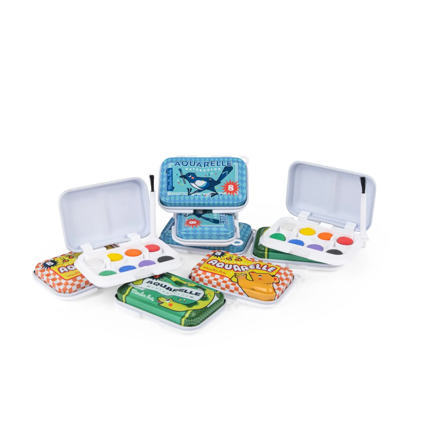 Moulin Roty Mini palette aquarelle Les Petites Merveilles bleu