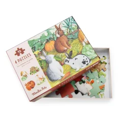 Moulin Roty                    4 mini puzzles des animaux Le Jardinier Le Jardin du Moulin    Multicolore