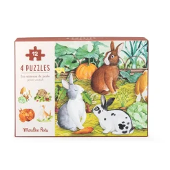 Moulin Roty                    4 mini puzzles des animaux Le Jardinier Le Jardin du Moulin    Multicolore