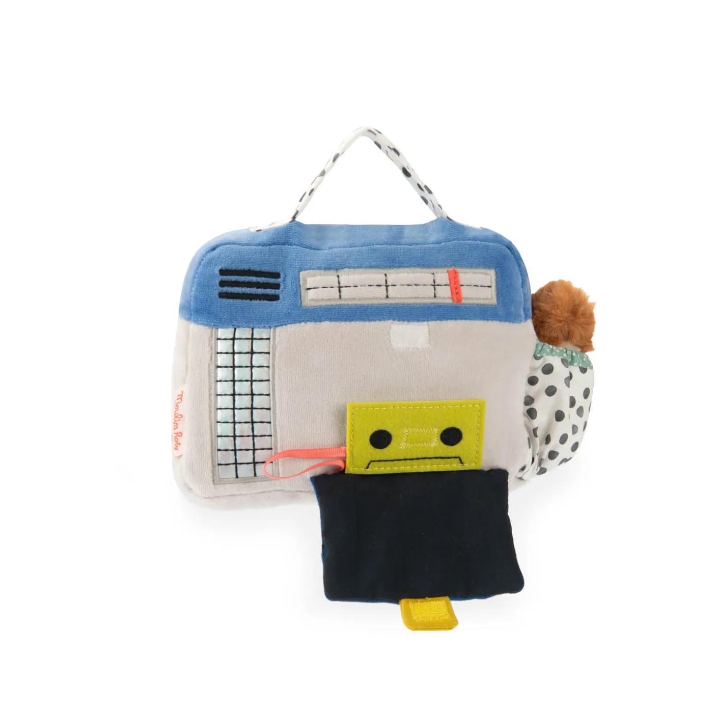 Moulin Roty Peluche musical Radio cassette Puce & Pilou Multicolore