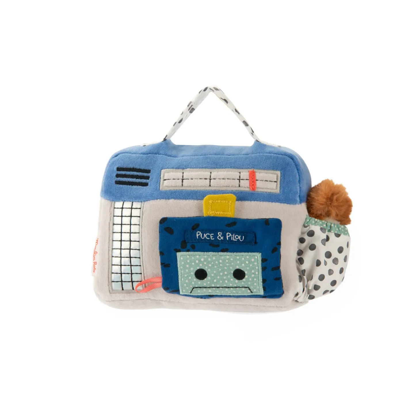 Moulin Roty Peluche musical Radio cassette Puce & Pilou Multicolore