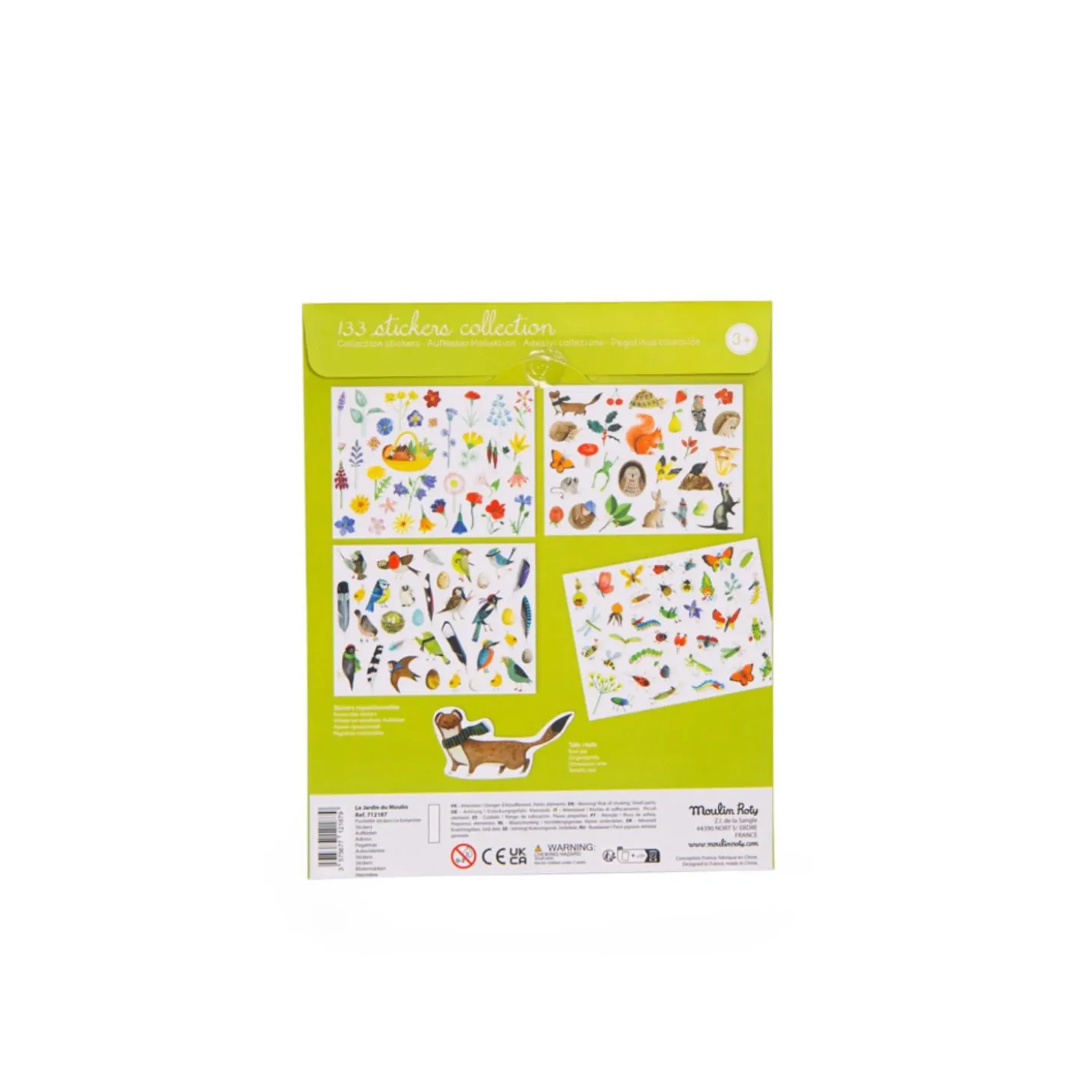 Moulin Roty Pochette stickers Le botaniste Le Jardin du Moulin Multicolore