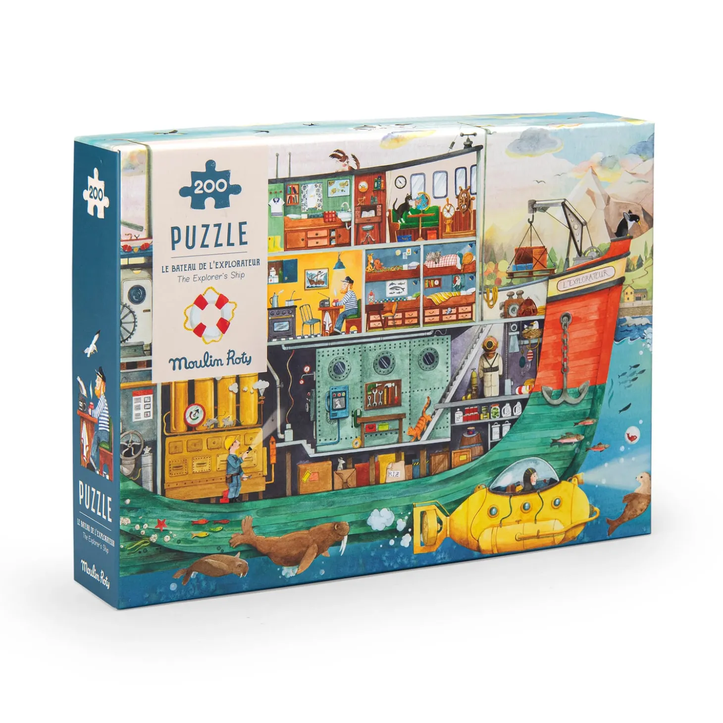 Moulin Roty Puzzle Le bâteau 200 pcs Le Jardin du Moulin Multicolore