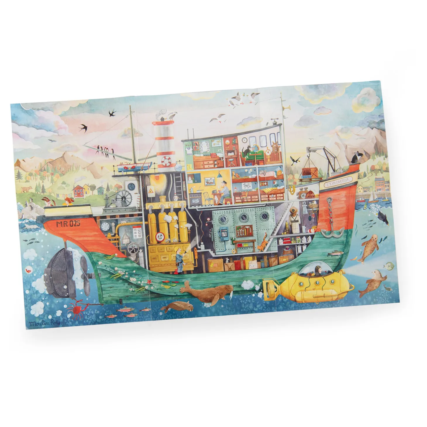 Moulin Roty Puzzle Le bâteau 200 pcs Le Jardin du Moulin Multicolore