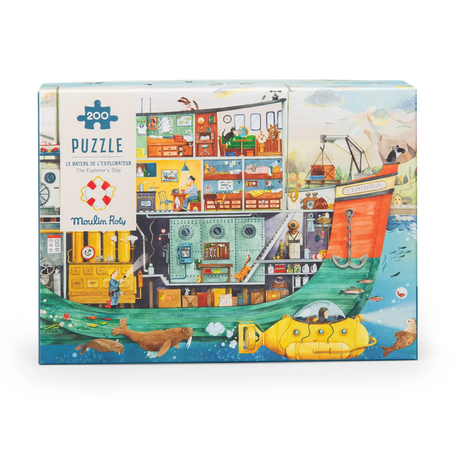 Moulin Roty Puzzle Le bâteau 200 pcs Le Jardin du Moulin Multicolore