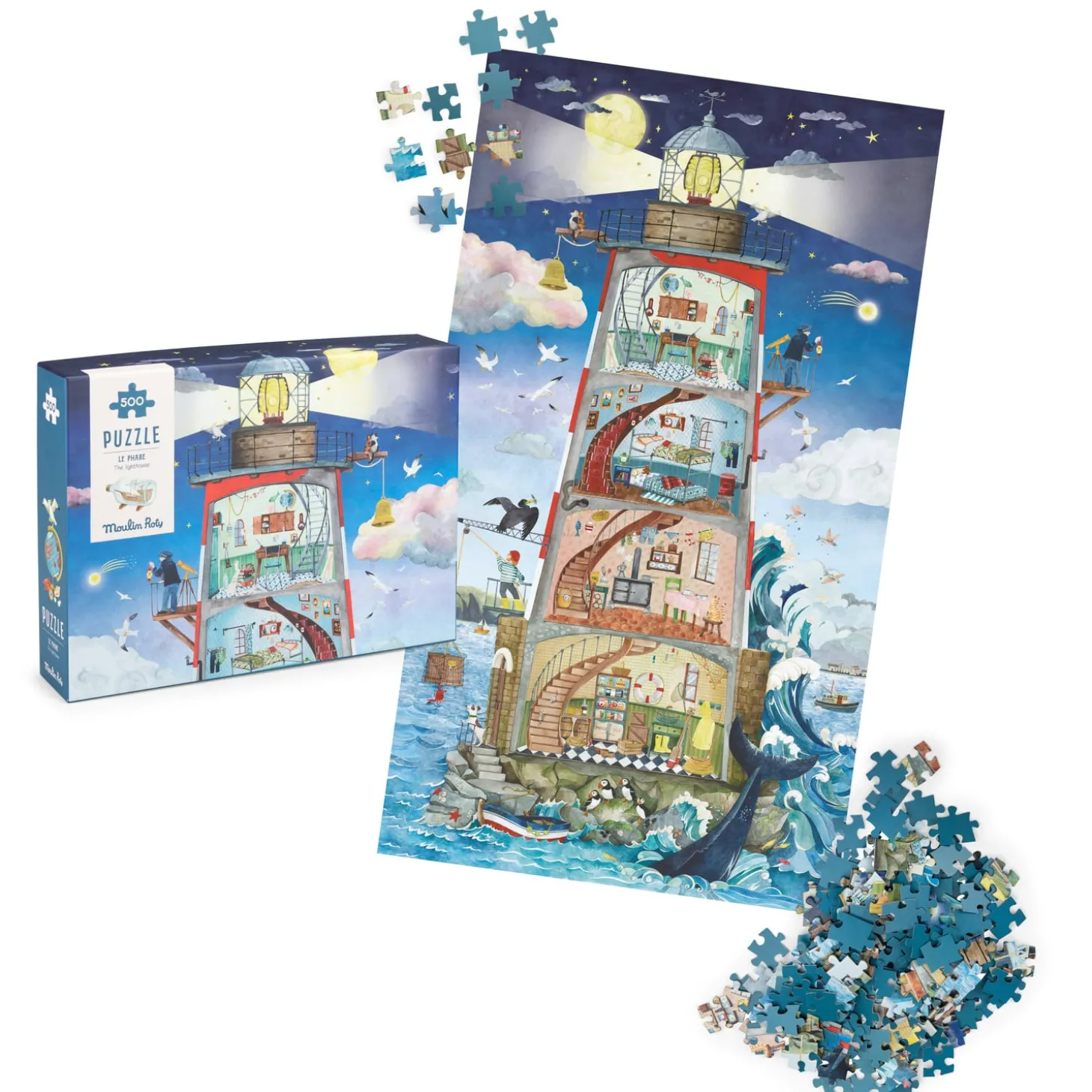 Moulin Roty Puzzle Phare (500 pièces) Le jardin du moulin Multicolore