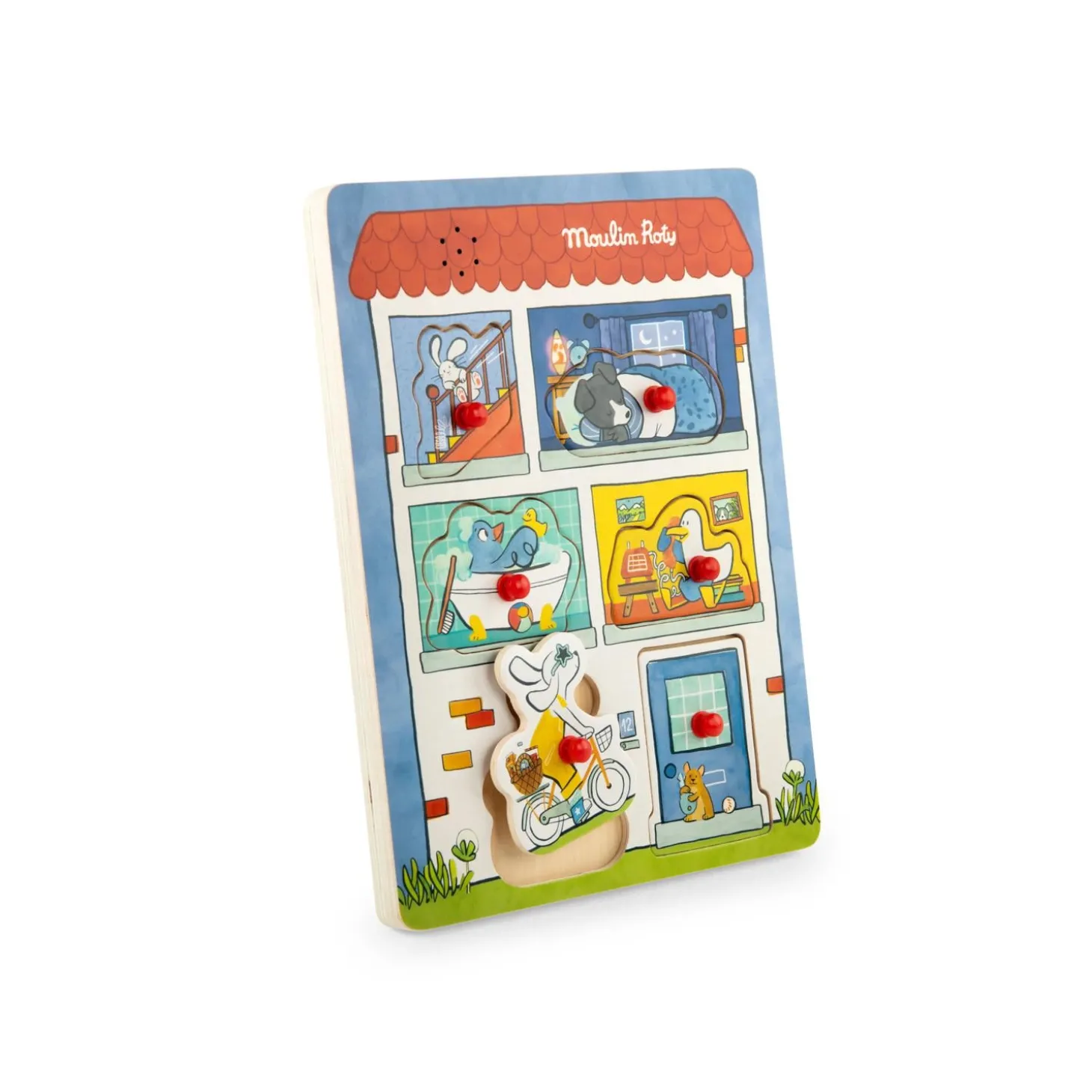 Moulin Roty Puzzle sonore Puce & Pilou Multicolore