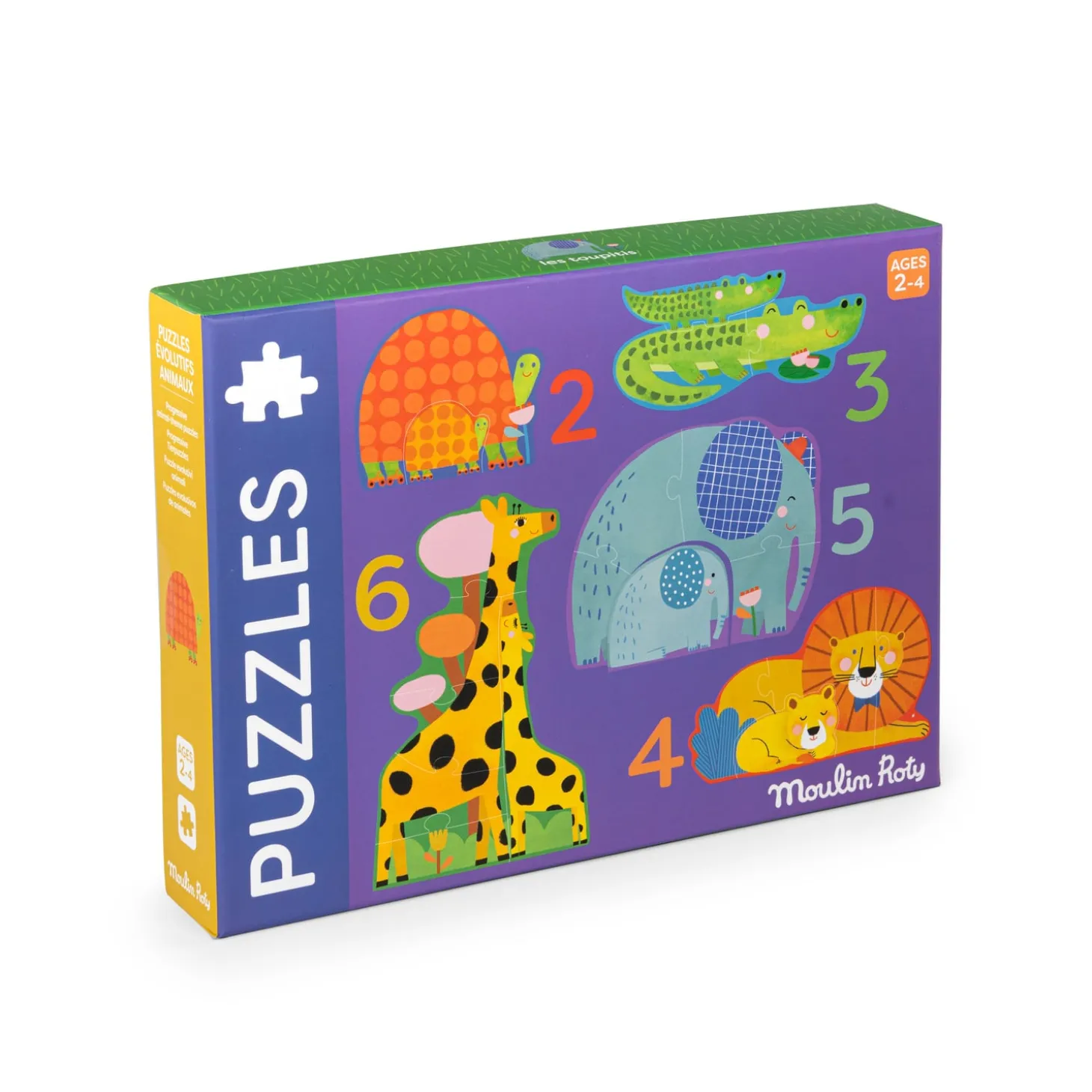 Moulin Roty Puzzles évolutifs animaux (20 pièces) Les Toupitis Multicolore