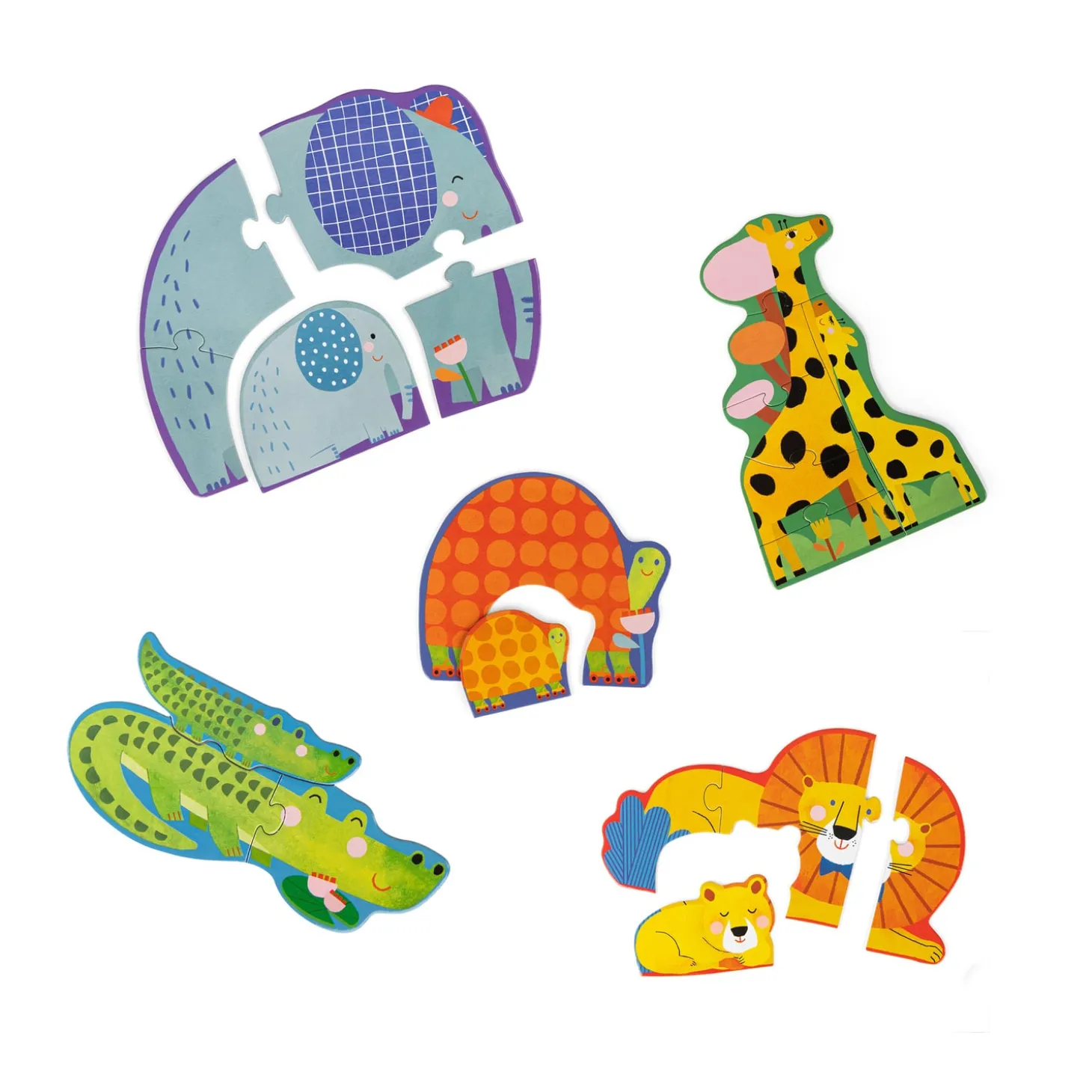 Moulin Roty Puzzles évolutifs animaux (20 pièces) Les Toupitis Multicolore