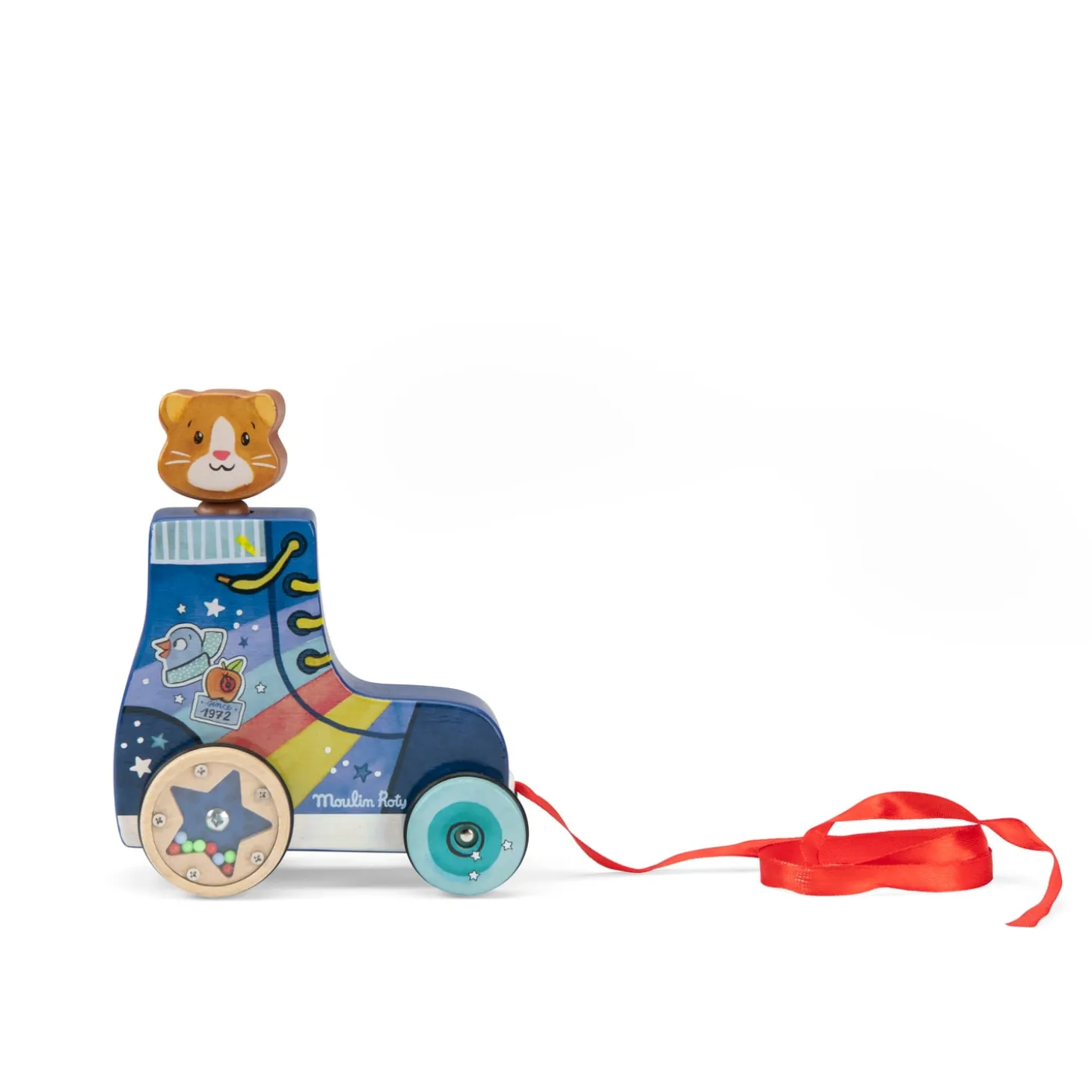 Moulin Roty Roller à tirer Puce & Pilou Multicolore