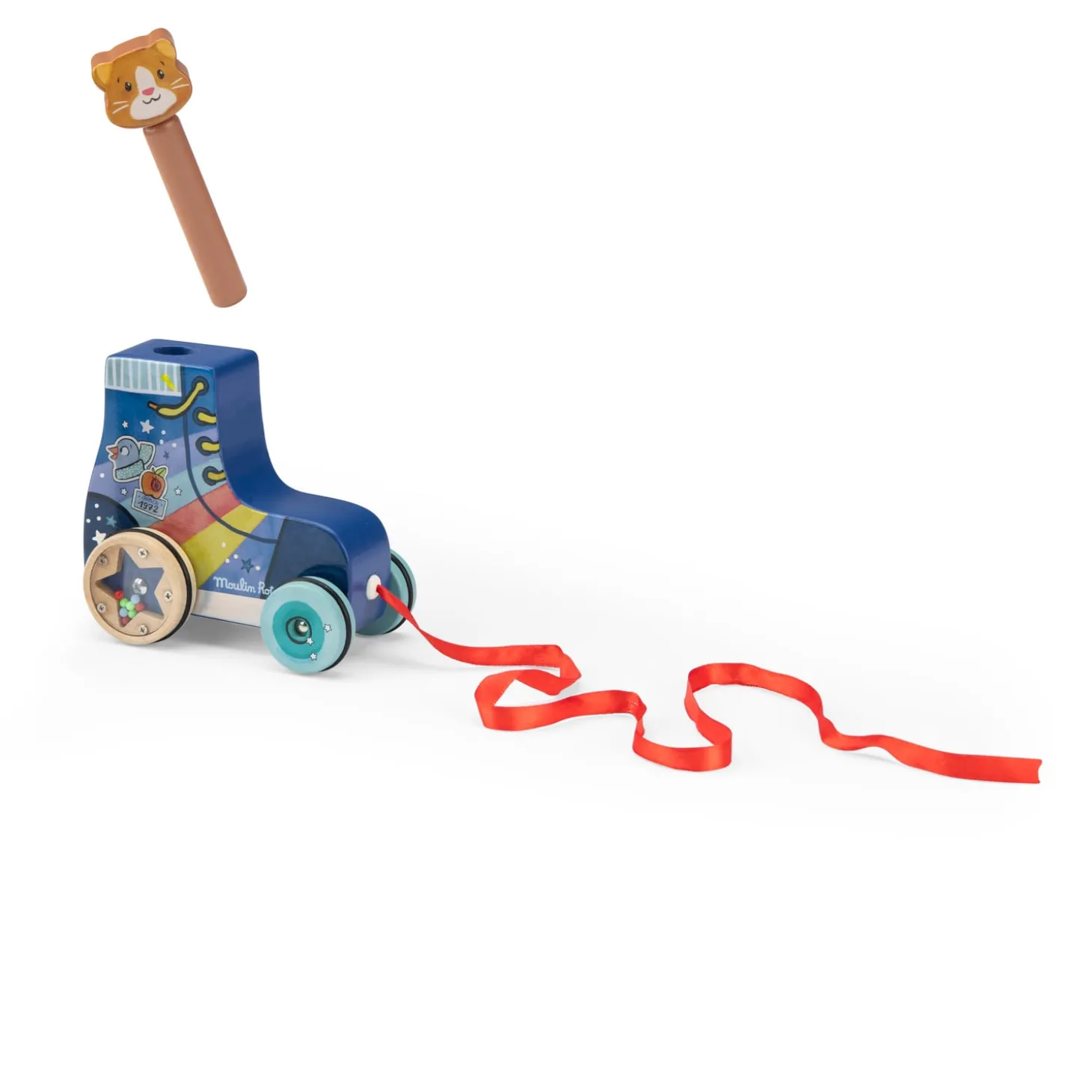 Moulin Roty Roller à tirer Puce & Pilou Multicolore