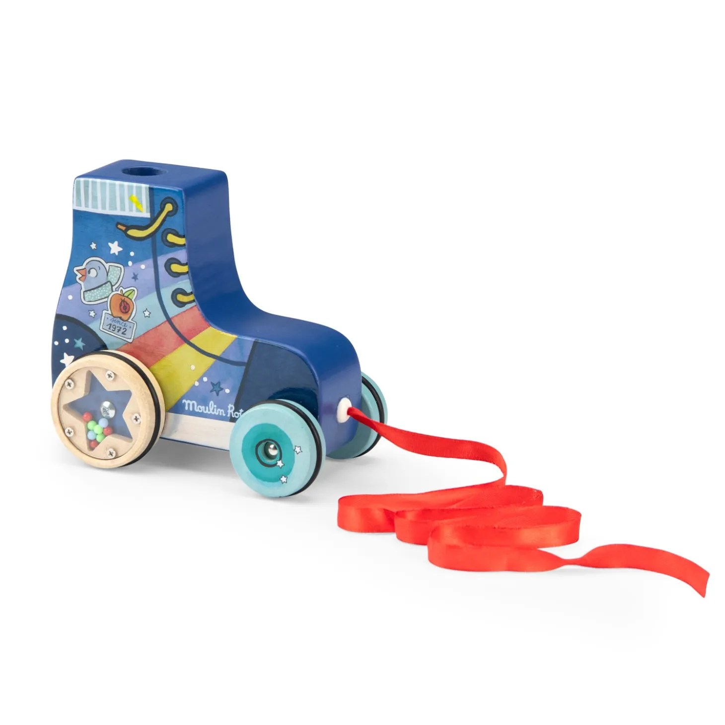 Moulin Roty Roller à tirer Puce & Pilou Multicolore