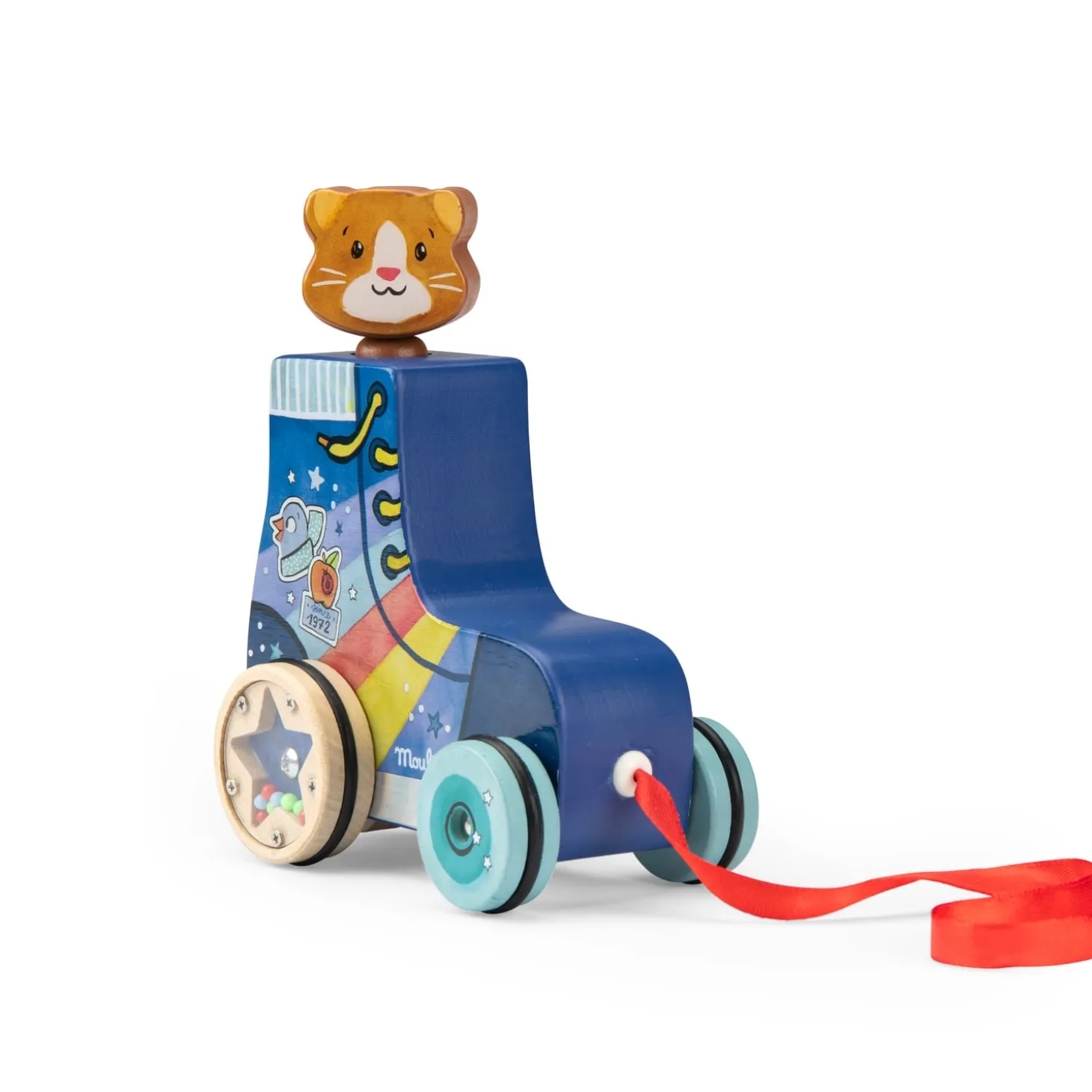 Moulin Roty Roller à tirer Puce & Pilou Multicolore