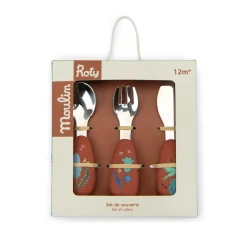 Moulin Roty                    Set couverts silicone La forêt Mawa    Marron/ vert