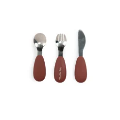 Moulin Roty Set couverts silicone Après la pluie Rouge