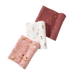 Moulin Roty                    Set de 3 langes imprimés Après la pluie