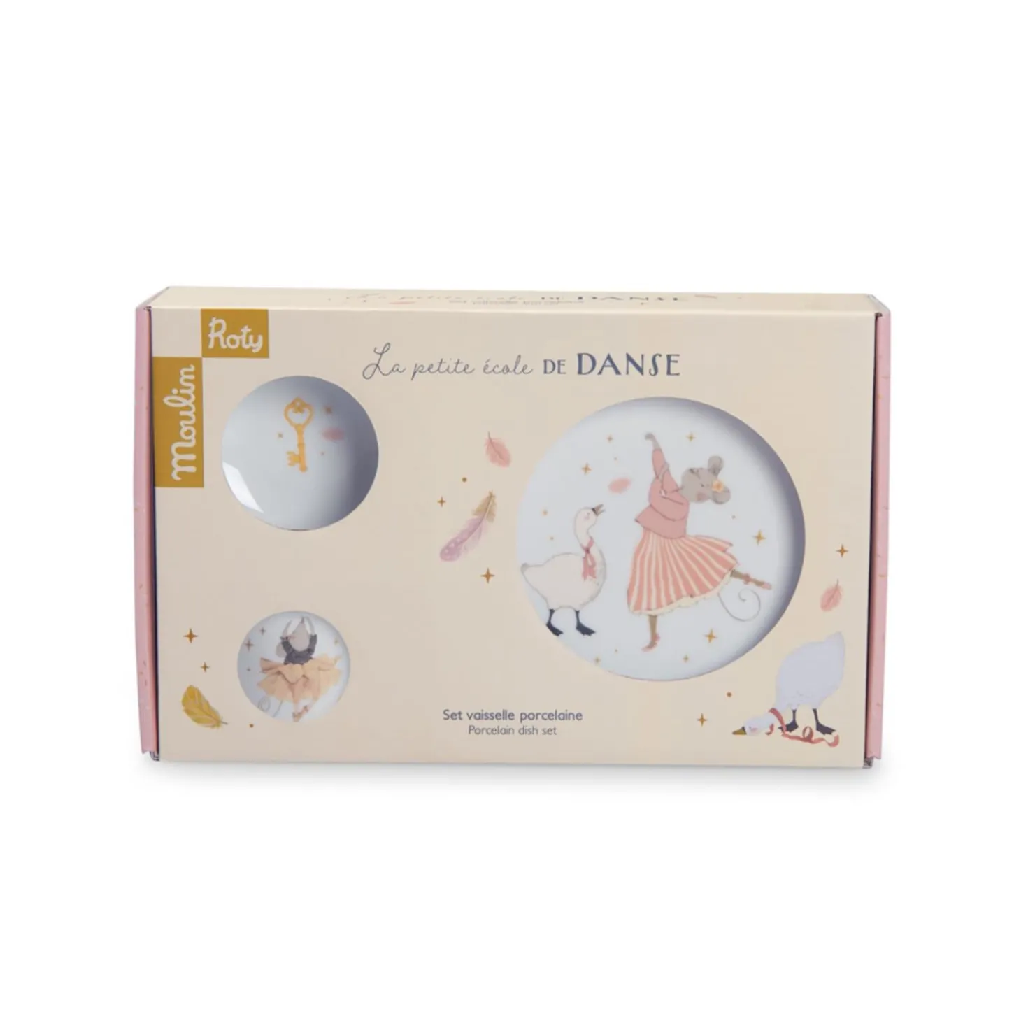Moulin Roty Set vaisselle La petite école de danse Blanc/Rose