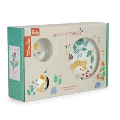 Moulin Roty Set vaisselle porcelaine La forêt Mawa Blanc/ vert