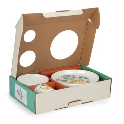 Moulin Roty Set vaisselle porcelaine La forêt Mawa Blanc/ vert