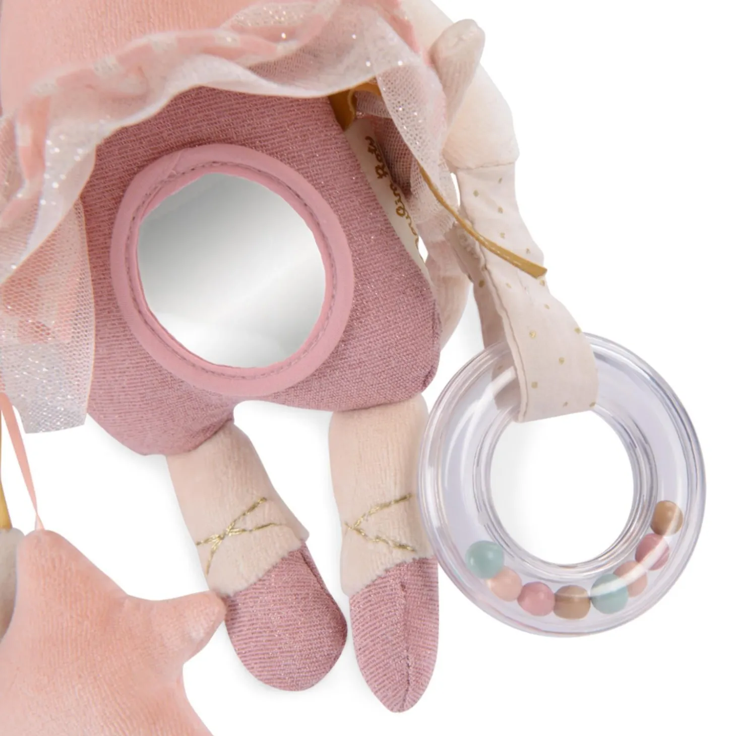 Moulin Roty Souris d'activités à suspendre La petite école de danse Rose/Crème