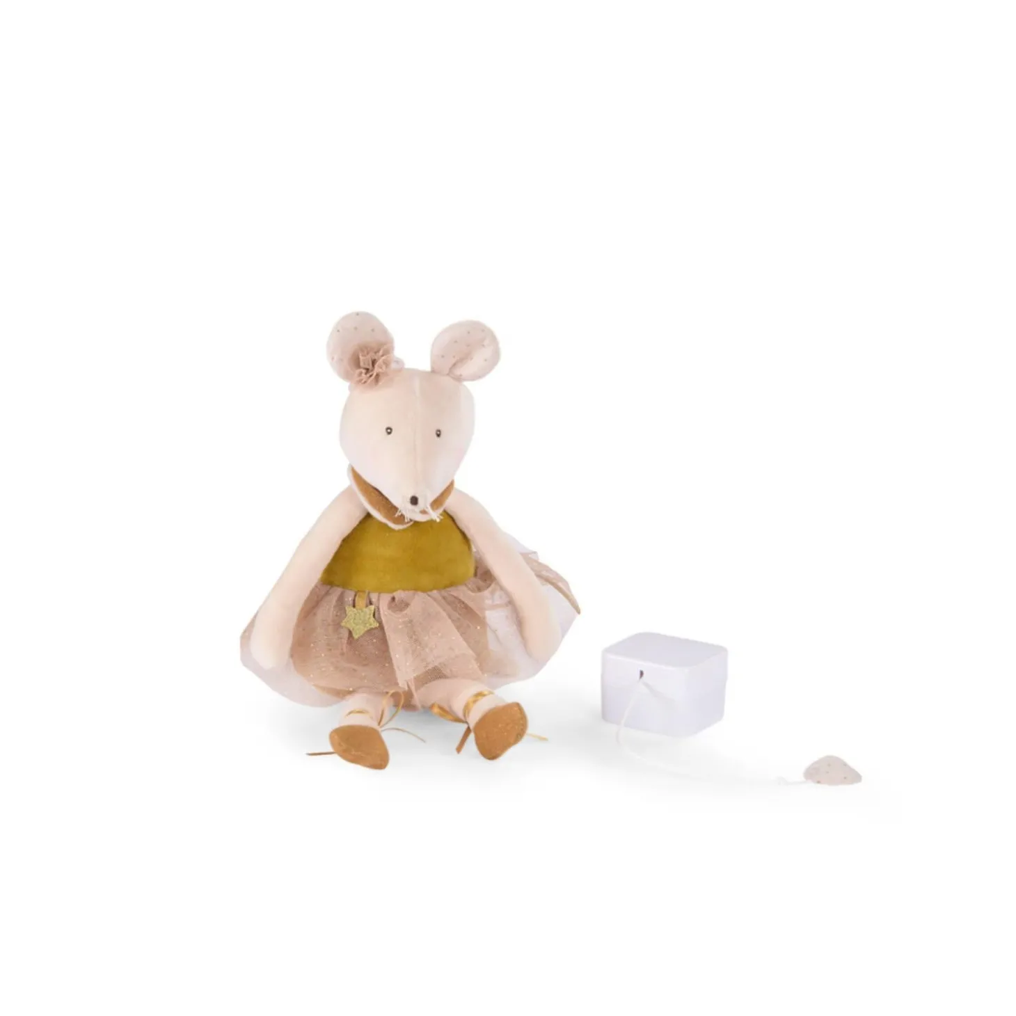 Moulin Roty Souris musicale La petite école de danse Crème/Or