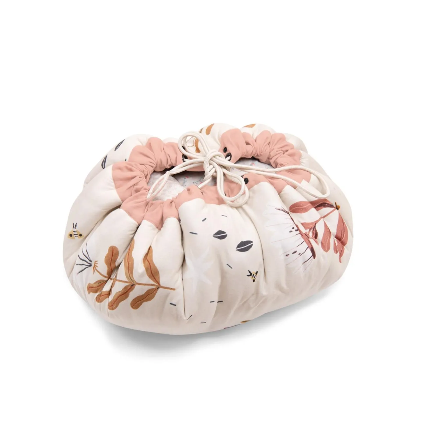 Moulin Roty Tapis de jeu / sac de rangement Après la pluie Rose/Crème
