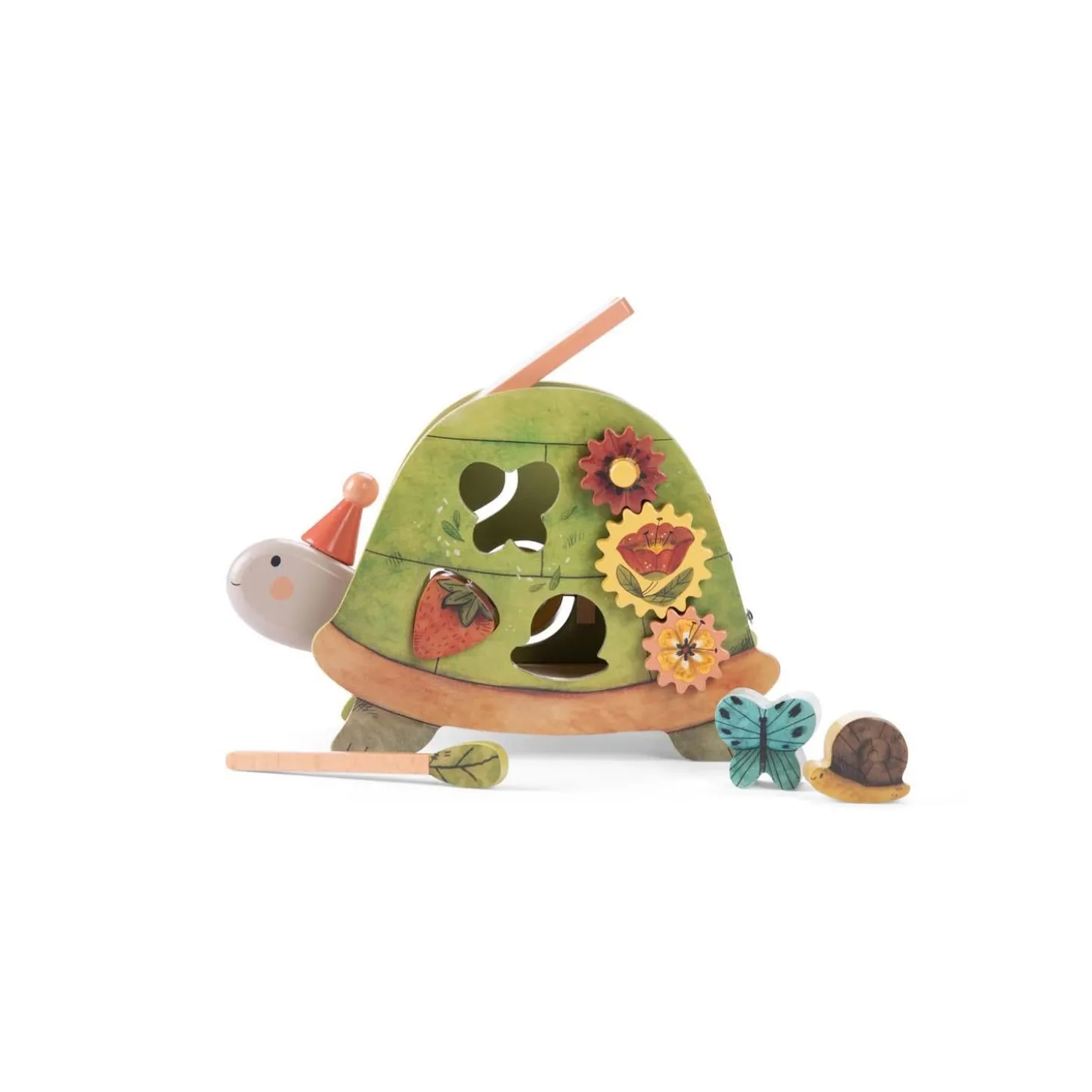 Moulin Roty Tortue d'activités Trois petits lapins Multicolore