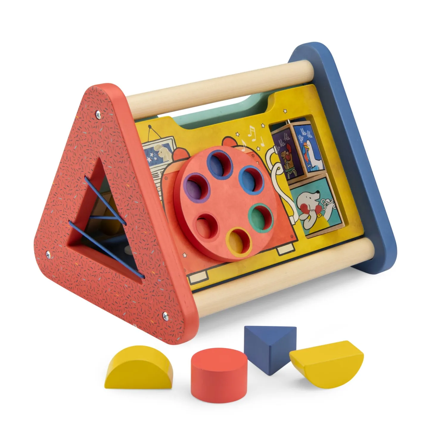 Moulin Roty Triangle multiactivités Puce & Pilou Bleu/ rouge/ jaune