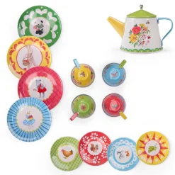 Moulin Roty Valise dînette thé métal La Grande Famille Multicolore