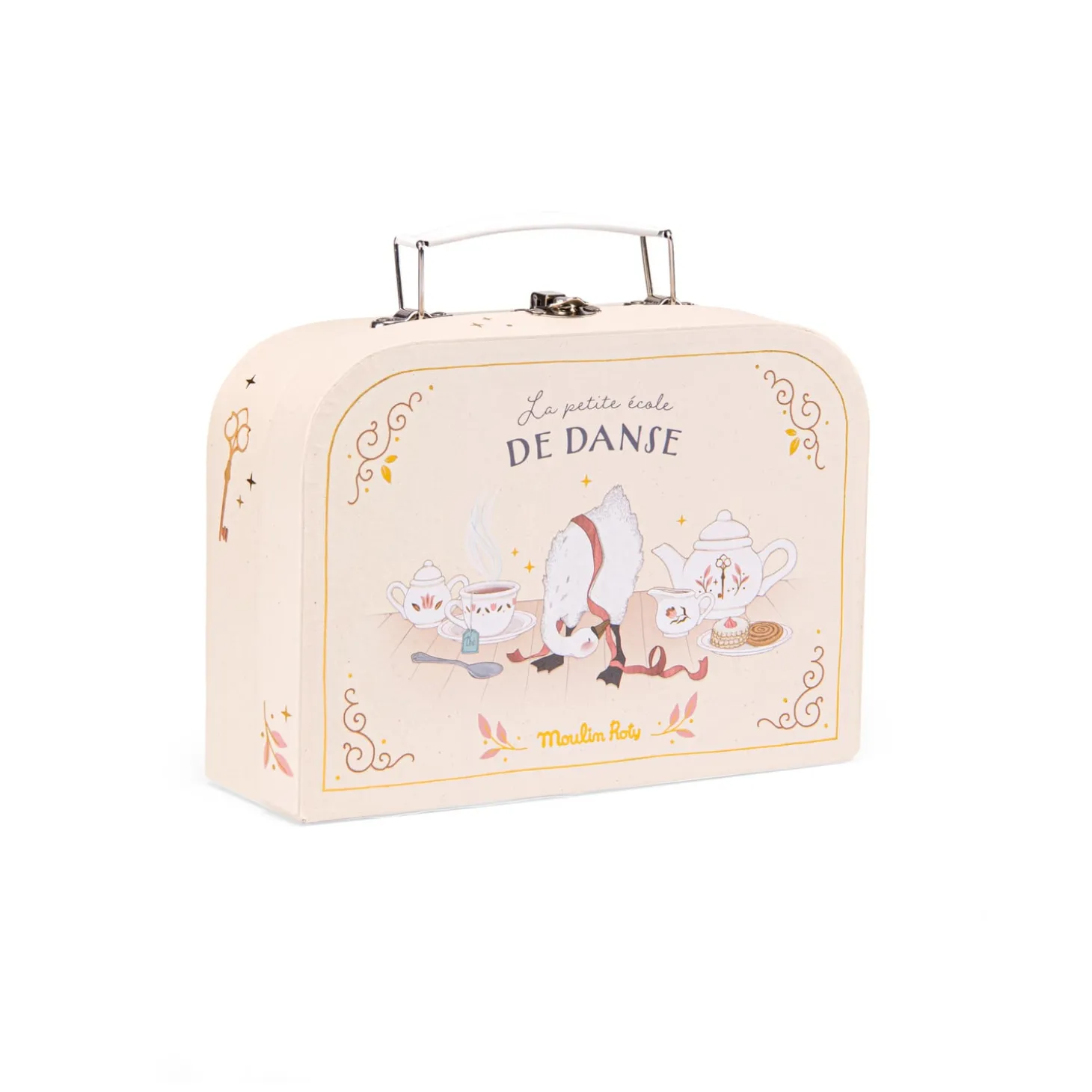 Moulin Roty Valise dînette thé porcelaine La petite école de danse Crème/rose