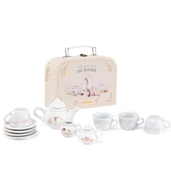 Moulin Roty Valise dînette thé porcelaine La petite école de danse Crème/rose