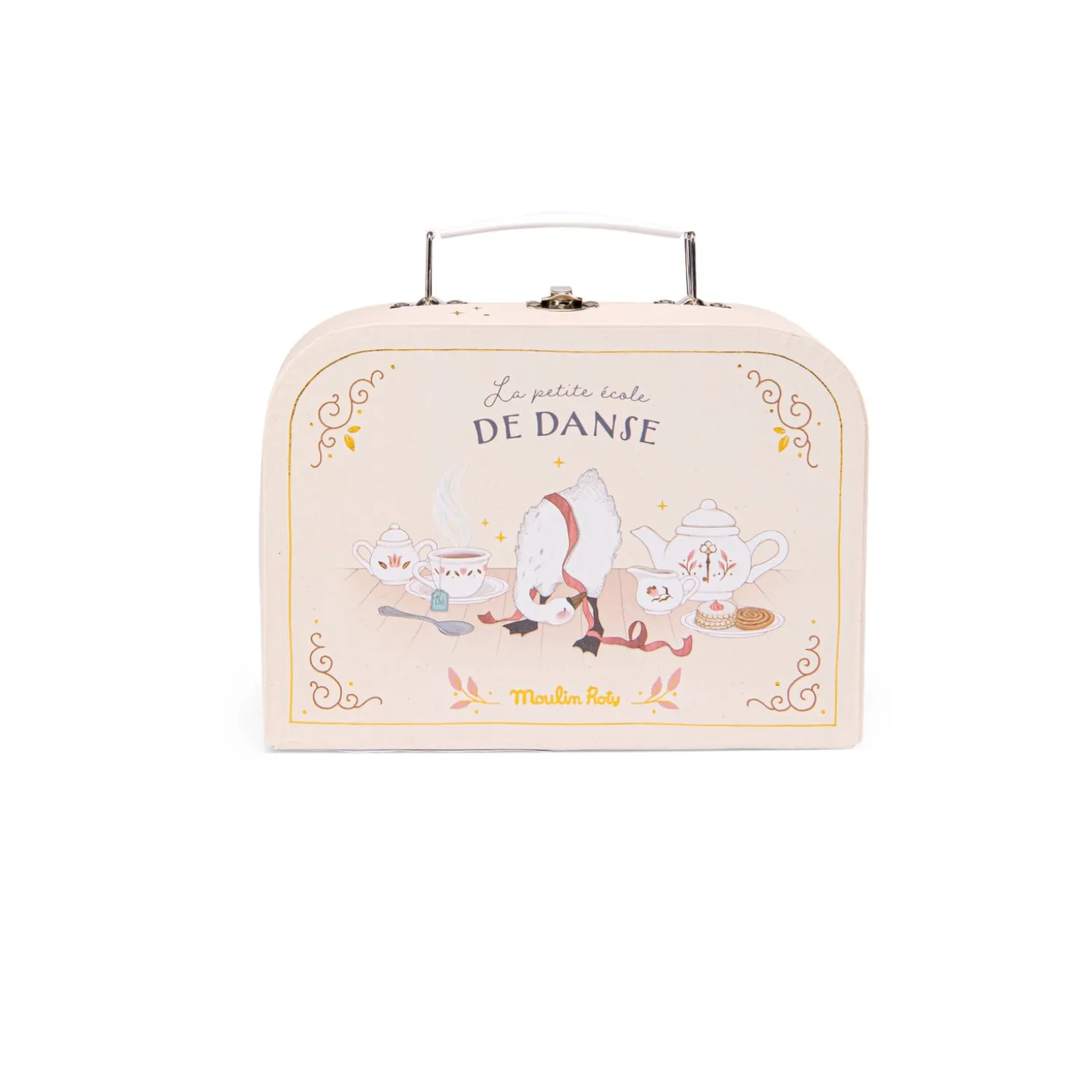 Moulin Roty Valise dînette thé porcelaine La petite école de danse Crème/rose