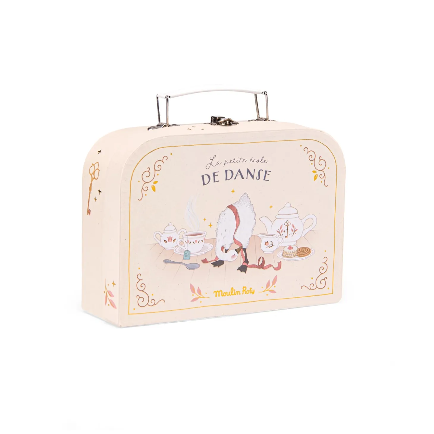 Moulin Roty Valise dînette thé porcelaine La petite école de danse Crème/rose