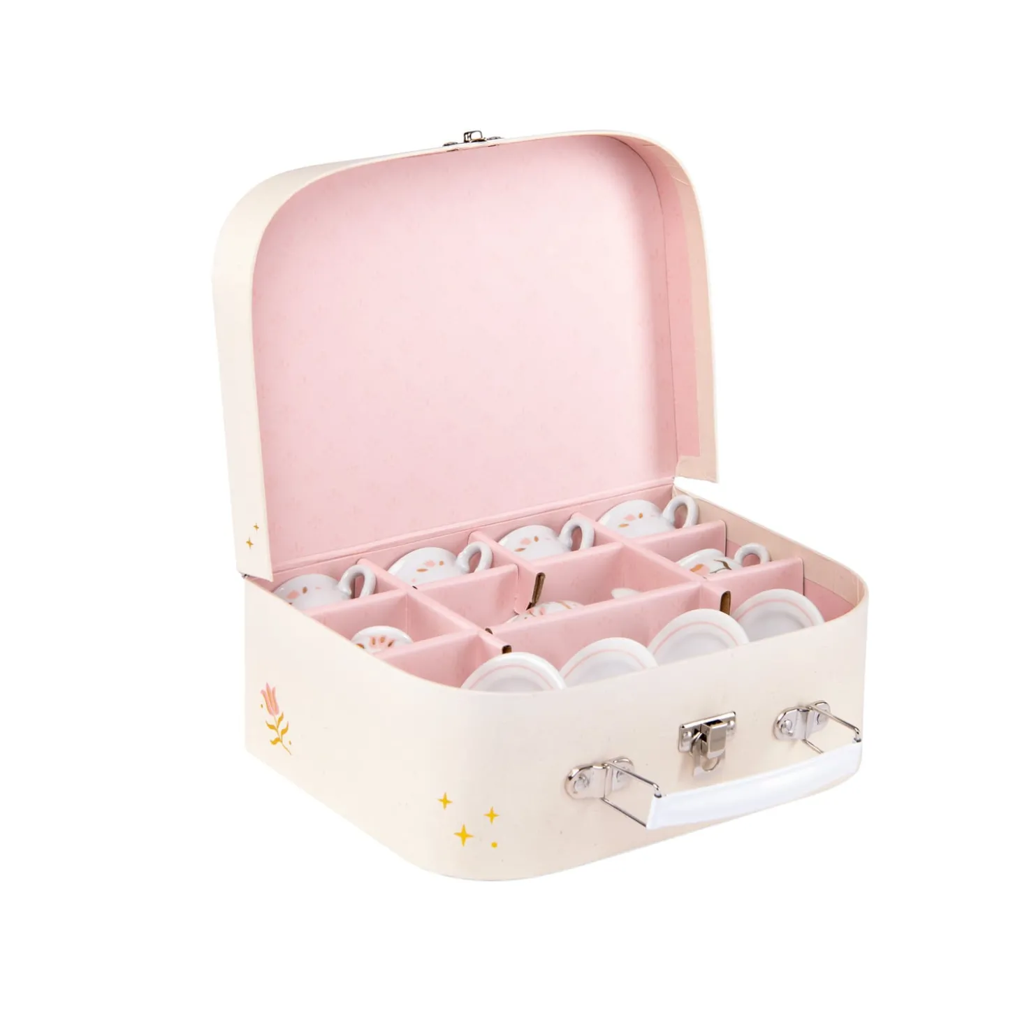 Moulin Roty Valise dînette thé porcelaine La petite école de danse Crème/rose