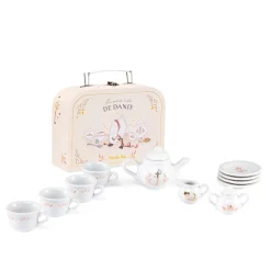 Moulin Roty Valise dînette thé porcelaine La petite école de danse Crème/rose