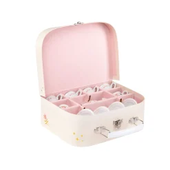 Moulin Roty Valise dînette thé porcelaine La petite école de danse Crème/rose