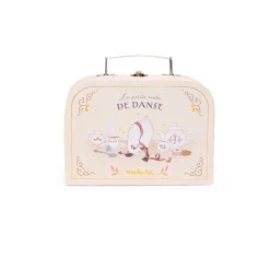 Moulin Roty Valise dînette thé porcelaine La petite école de danse Crème/rose