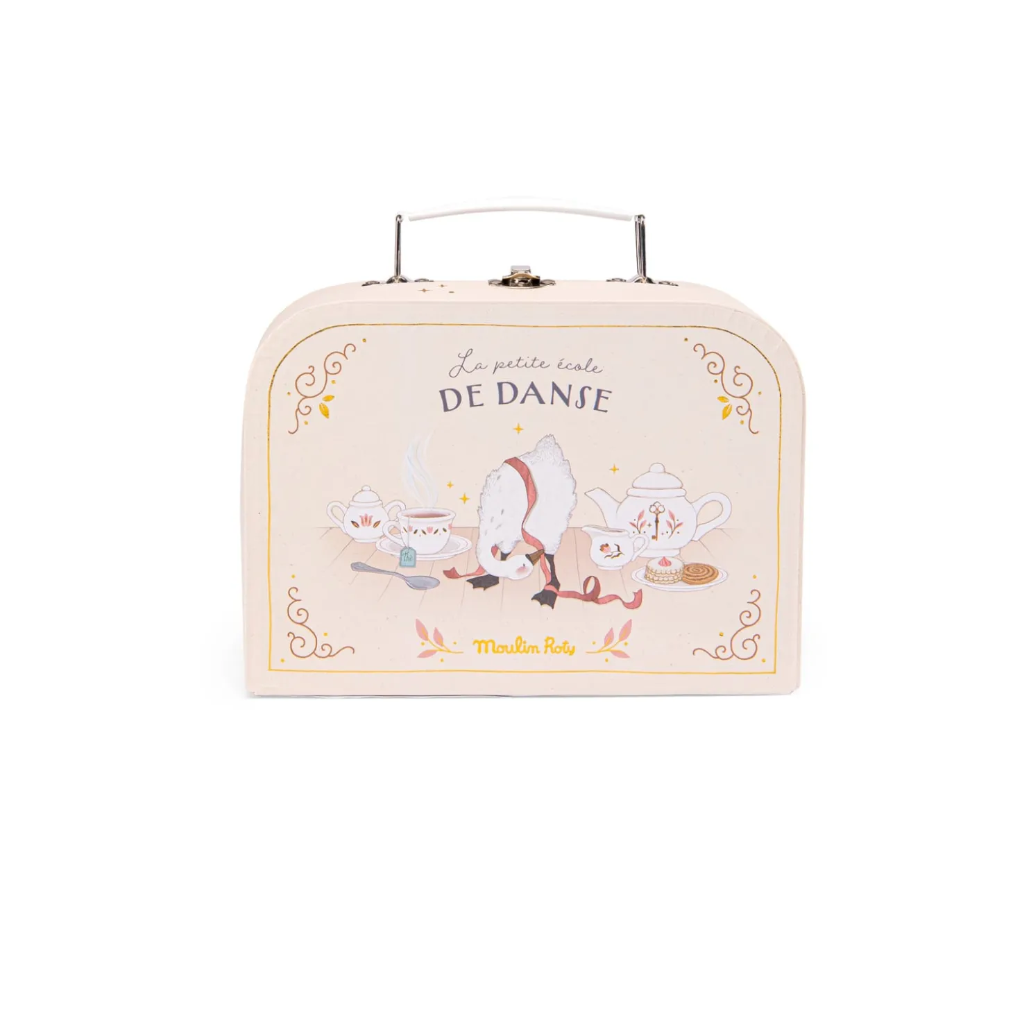 Moulin Roty Valise dînette thé porcelaine La petite école de danse Crème/rose