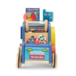 Moulin Roty                    Voiture multiactivités Puce & Pilou    Bleu/ jaune
