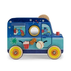 Moulin Roty                    Voiture multiactivités Puce & Pilou    Bleu/ jaune