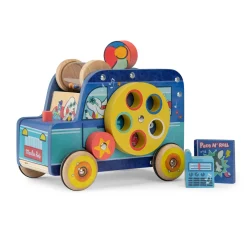 Moulin Roty                    Voiture multiactivités Puce & Pilou    Bleu/ jaune