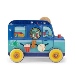 Moulin Roty                    Voiture multiactivités Puce & Pilou    Bleu/ jaune