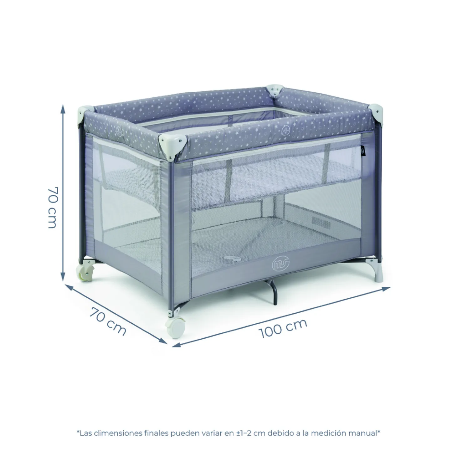 MS Innovaciones Berceau double hauteur Kunni Etoiles Gris