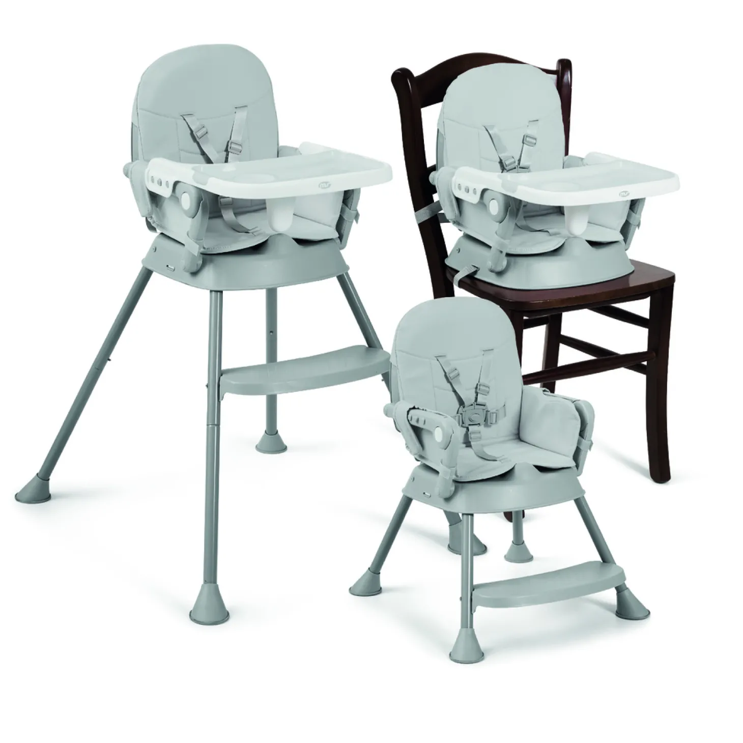 MS Innovaciones Chaise haute Spoon Gris