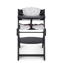MS Innovaciones                    Chaise haute Full plus pliant naturel coussin    Blanc/Noir